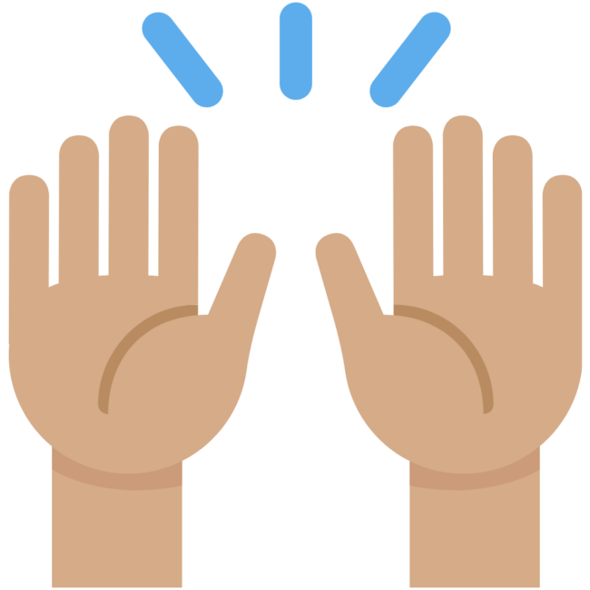 An illustration of two hands doing a high-five